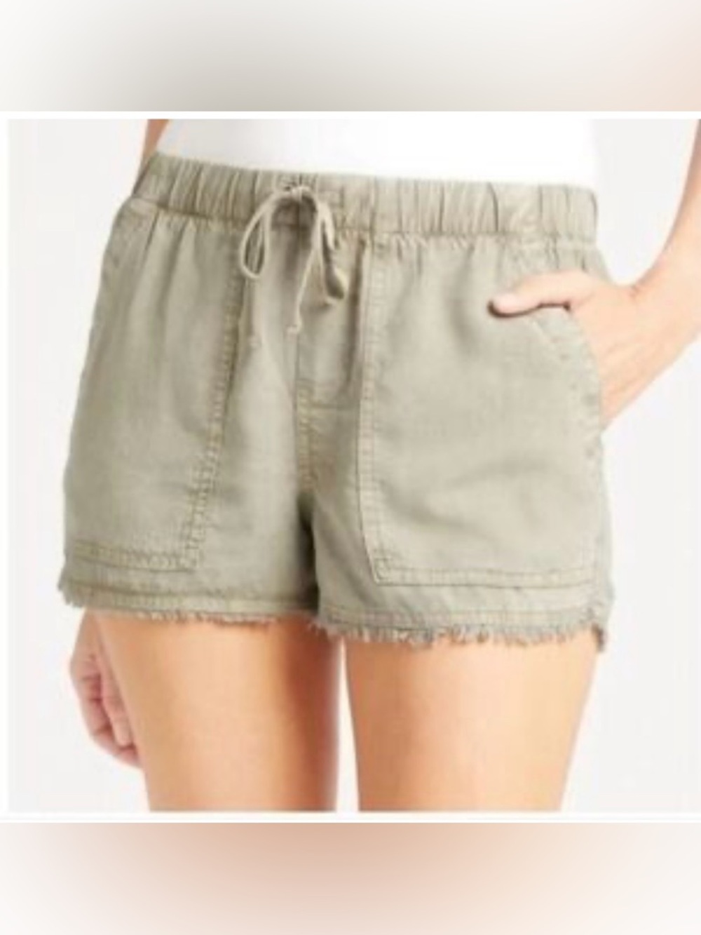 Anthropologie Cloth & Stone Raw Hem Drawstring Shorts‎ Size S